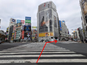 エクササイズコーチ渋谷店への行き方（スクランブル交差点）